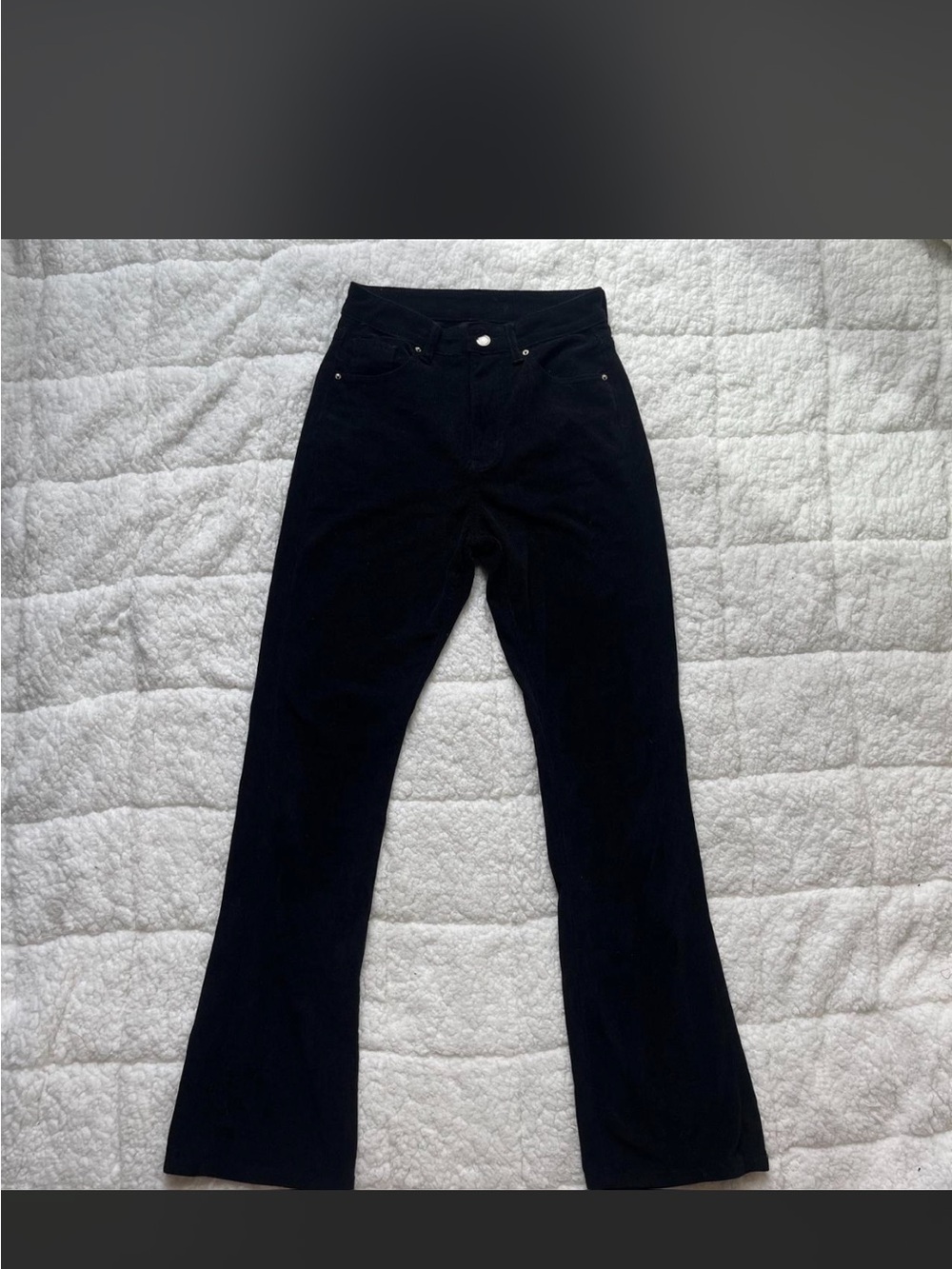 Black Mid-Rise Flared Pants